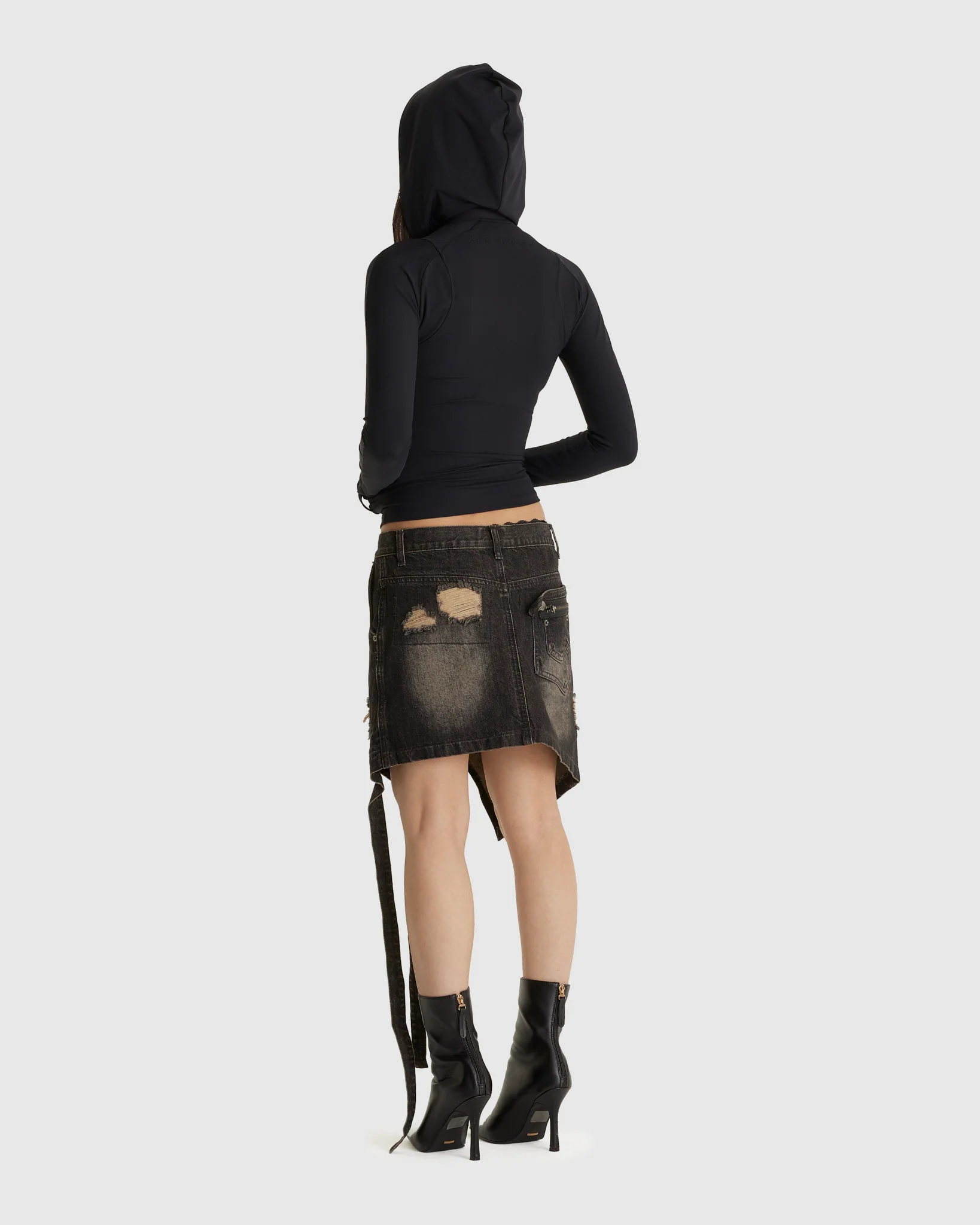 Hooded Zip Top Black - Image 3