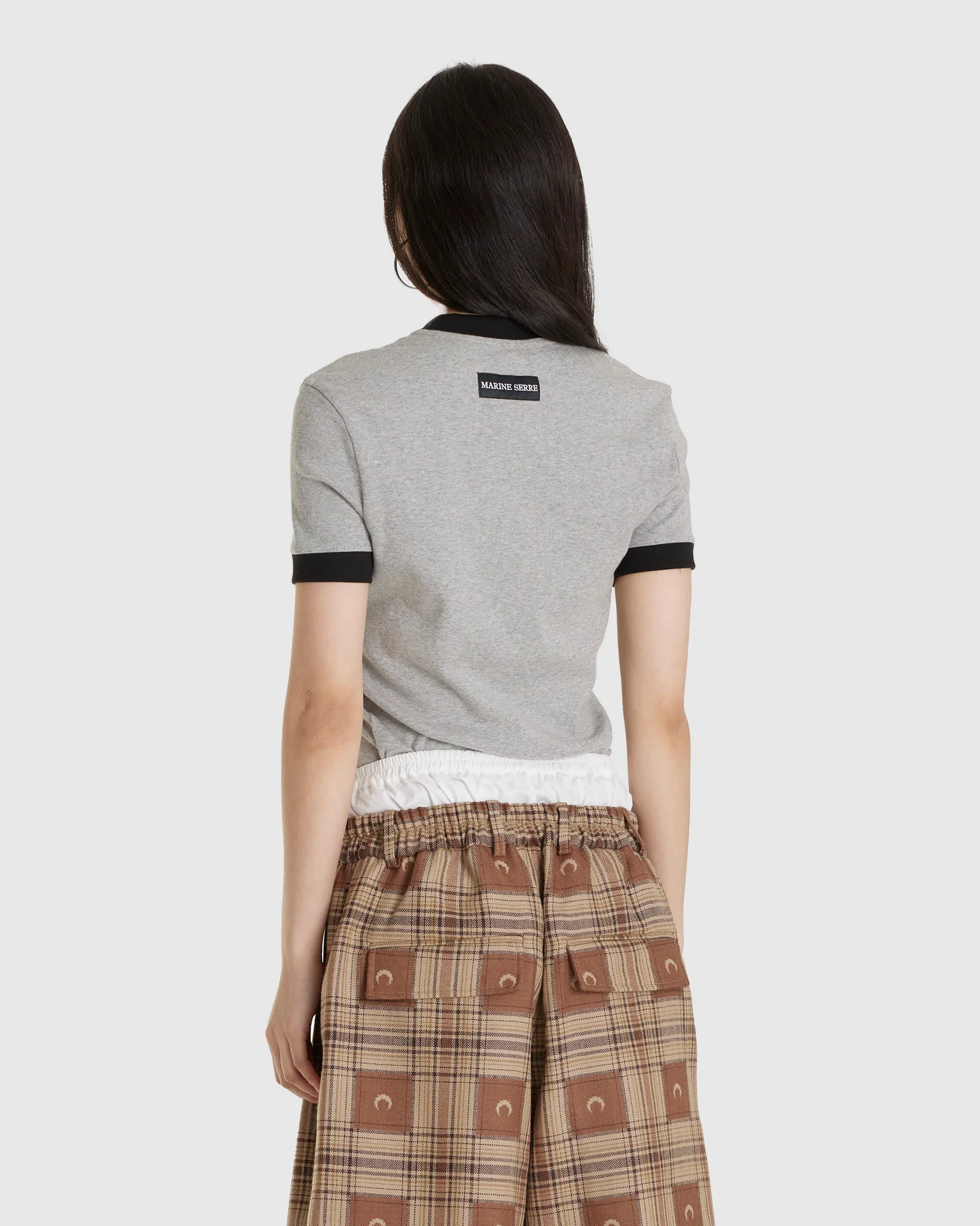 Moon Logo Jersey Fitted T-Shirt Grey - Image 3