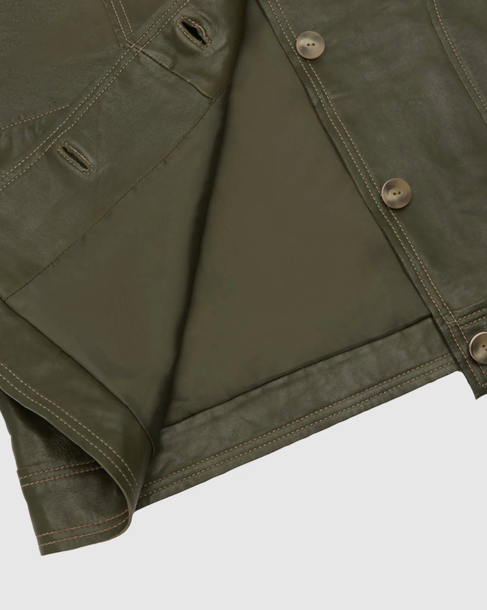 Raw Edge Leather Jacket - Image 3