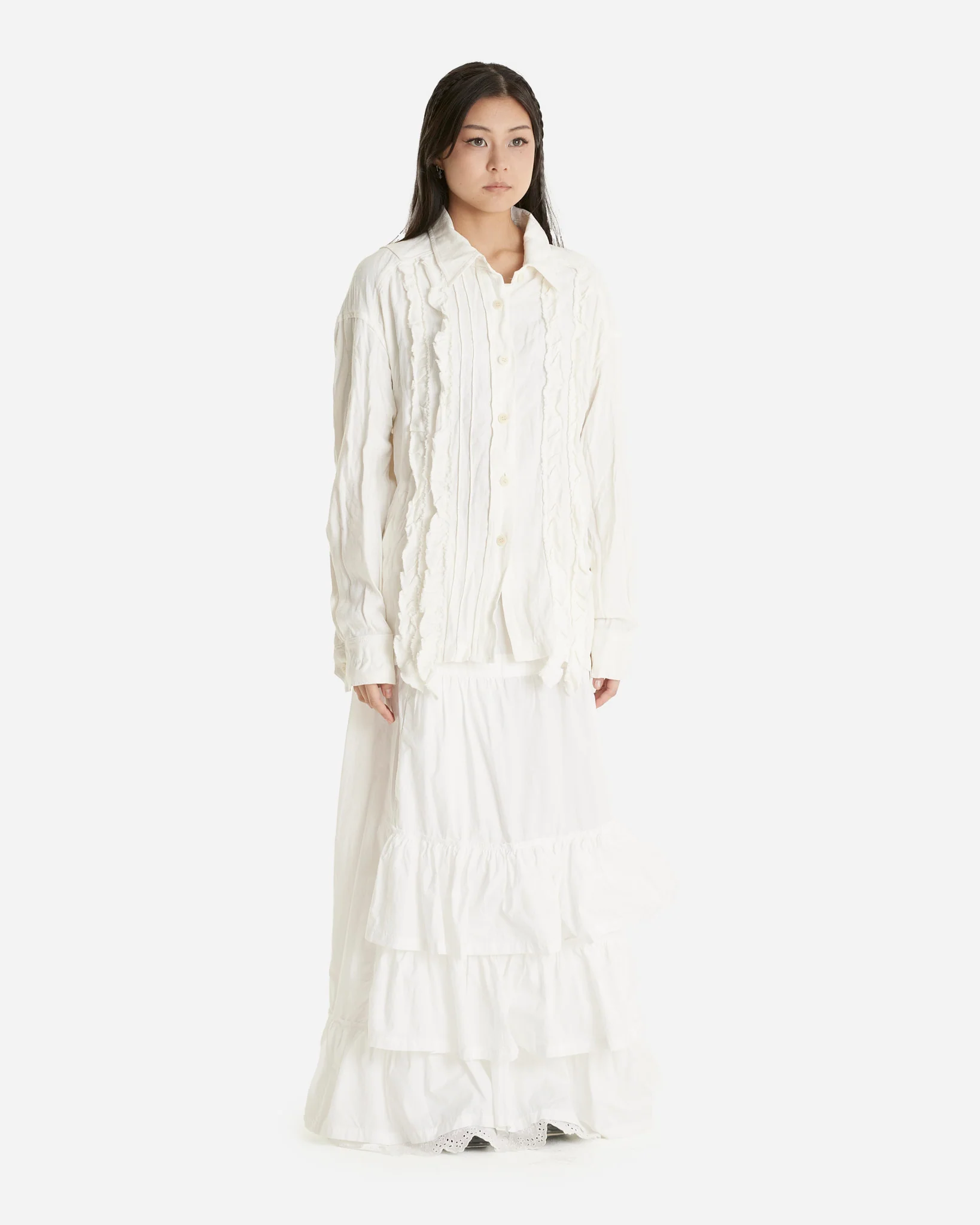 Rolled Waist Tiered Skirt - Image 3