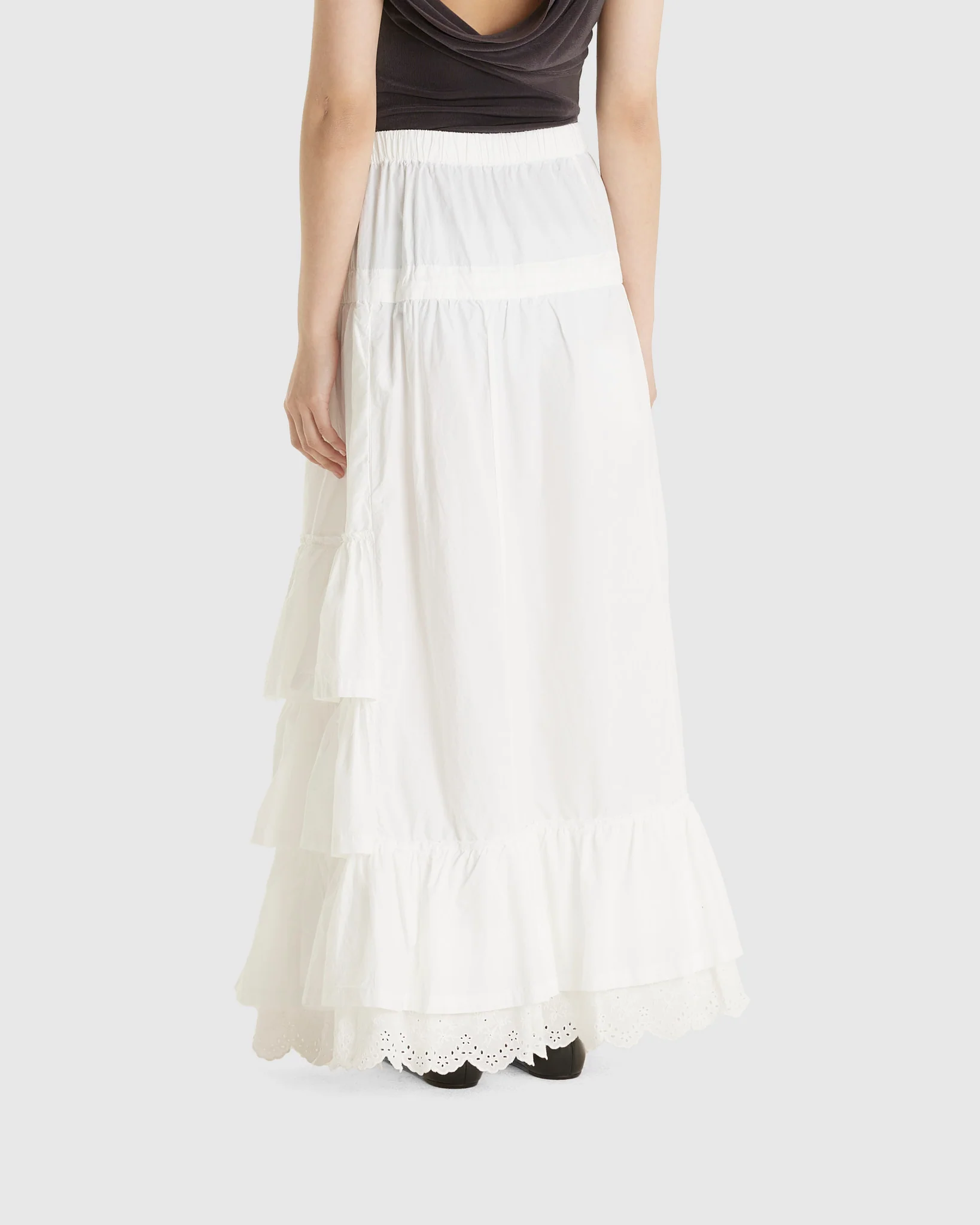 Rolled Waist Tiered Skirt - Image 4