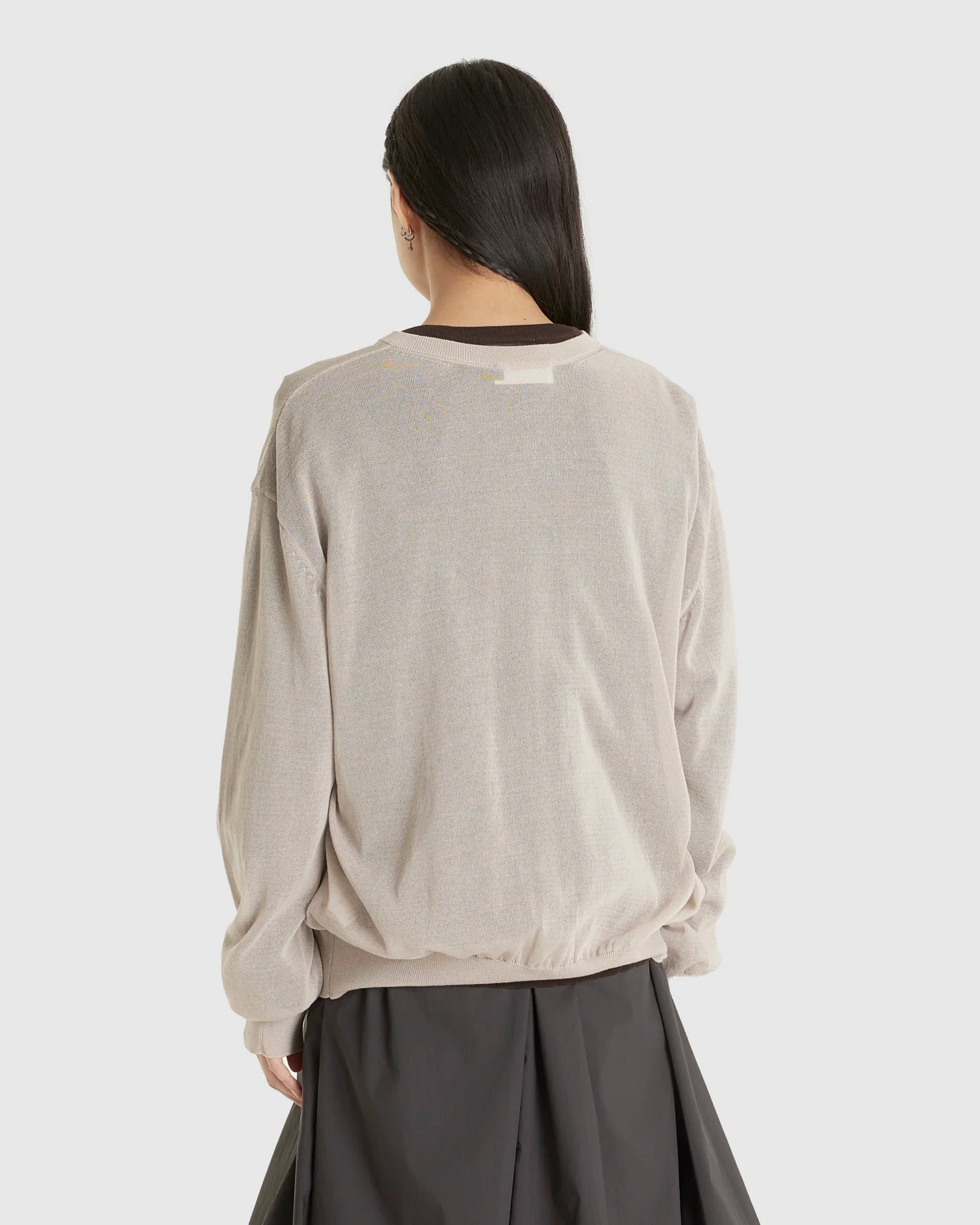 Sheer Round Cardigan Grey - Image 3